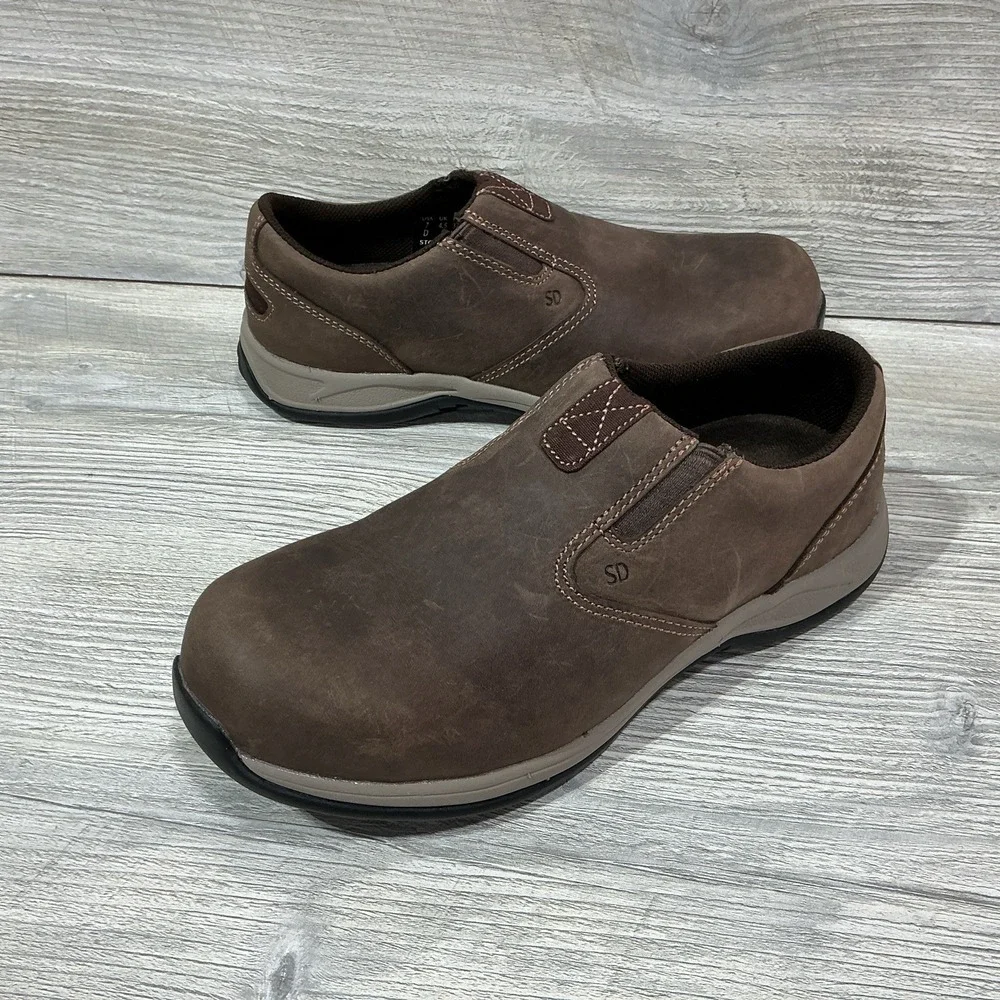 Red Wing Shoes Slip On Safety Toe Work Womens 7 D Brown Leather Non Slip Comp